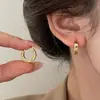 Pendientes Transfronterizos de Nuevo Estilo Europeo y Americano con Circonita en Ambos Lados, Pinzas para Orejas Sencillas y de Moda Tendencia, Pendientes para Mujer con Diseño de Nicho