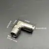 Conector Terminal de Enchufe Rápido en Ángulo Recto Totalmente Niquelado Ypf-L Conector Codo Universal Giratorio Extensión de Rosca 4-m6 15mm
