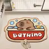 Tapete de Piso Estilo Barro Diatomeas Capibala Tapete de Piso para Baño Felpudo Absorbente para Puerta de Inodoro Tapete para Puerta de Entrada