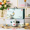 Juego de Regalo de Taza y Platillo de Café de Alta Gama, Adecuado para Regalos de Eventos, Práctico, Estéticamente Agradable, Regalo Souvenir, Regalo Empresarial con Logo