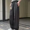 Pantalones de verano de rayas verticales de estilo 'old money' con cordón en la cintura elástica, pierna recta, caída cómoda, pierna ancha, simples, versátiles, para hombre casual