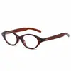 Montura de Gafas Ovalada Estilo Coreano Moda Marco Retro con Tachuelas Nerd Gafas Simples Versátiles Gafas Sin Graduación Anti Luz Azul