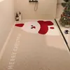 Tapete de Chão para Banheiro Círculo de Seda Roupa de Natal Resistente ao Desgaste Antiderrapante Tapete de Chão Box de Banho Cortável Resistente à Sujeira Fácil de Cuidar Tapete de Chão Drenante