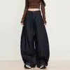 26 nuevos jeans vintage de color original para mujer, anti-decoloración, azul oscuro, estilo americano, pantalones holgados rectos de pierna ancha, admite envío directo