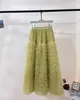 Falda de Pastel Mullida de Malla Resistente Albaricoque Falda de Capas con Volantes Versátil de Hada para Otoño e Invierno