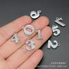 Colgante digital de diamantes de imitación de 15 mm accesorios de joyería DIY llavero digital de diamantes completos ropa mochila colgante de joyería