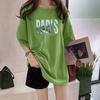 Estilo Coreano Novo Verão Gola Redonda Manga Curta plus size Solto Comprimento Médio Camiseta Top Camisa Estampada Sudeste Asiático Venda Quente