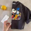 2026 Primavera/Otoño Nuevo Algodón Puro Infantil Otoño Manga Larga Bebé Mickey Niños y Niñas Dibujos Animados Elegante Top Camiseta
