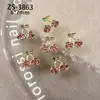 Joyería para Uñas con Diseño de Cerezas Nuevas Transfronteriza Llena de Diamantes Súper Brillante Frutas Coloridas Cerezas Paquete de Materiales para Uñas Portátiles DIY