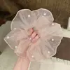 Elástico de cabelo grande estilo preguiçoso francês para mulheres, elegante, tamanho grande, para rabo de cavalo baixo, corda de cabelo, elástico de cabelo, acessório de cabelo de alta qualidade, elástico