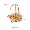 Sombrero de Atrezo Hanfu Cesta de Mano Tejida de Bambú Cesta de Flores Retro Arreglo Floral Cesta de Recuerdo Estilo Nacional Chino Cesta de Regalo Decorativa