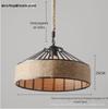 Lustre de corda de cânhamo vintage criativo ferro forjado redondo abajur de corda de cânhamo lustre country americano roupas hotel preço de fábrica atacado