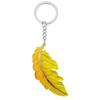 Llavero con colgante de pluma y hojas con degradado colorido transfronterizo, ideal para decorar el coche o el bolso.