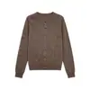 Novedades para otoño e invierno 2026: Cárdigan de punto 30% cachemir 70% lana, suéter de cuello redondo de lujo ligero de alta gama para mujer