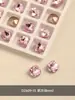 Arte de Uñas Diamante Hielo Cristal Transparente Rosa Punta Inferior Gota de Agua Cubo de Azúcar Diamante Súper Brillante Corazón Melocotón Torcido Diamante Joyería para Uñas al por Mayor