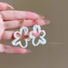 Brincos de Gancho Flor Dopamina Doce Femininos Novo Estilo de Férias de Verão High-End Exagerados Praia Fofos Brincos Femininos