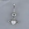 Anillo de Ombligo Europeo y Americano Transfronterizo de Acero Inoxidable 316L Anillo de Ombligo de Acero de Titanio Clavo de Ombligo Doble con Diamante Botón de Ombligo Sexy Adorno de Ombligo