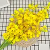 Ramo de Orquídeas Amarillas Bailarinas, Flores de Plástico, Flores de Seda, Flores Artificiales, Arreglo Floral para Mesa de Comedor en Casa, Decoración de Arreglo Floral