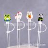 Nuevo Transfronterizo 3D Estéreo Tapa de Pajita Animal de Dibujos Animados Accesorios de Pajita Cubierta Antipolvo Cubierta de Pajita Tapa Antipolvo Cubierta de Silicona