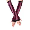 Verano manga larga protector solar rayada fabricantes al por mayor tejido dedo medio dedo de la mano muñeca moda mujer
