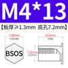 Yishenglong Pernos Remachables para Agujero Ciego de Acero Inoxidable Tuercas Remachables Placa de Presión Hexagonal Rosca Bsos-M3M4