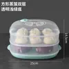 Utensilios especiales para hornos de microondas, vaporera para calentar panecillos y dumplings con tapa, caja de vapor para uso doméstico, caja de arroz con tapa, vaporera engrosada