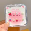 Adesivos de unha fofos e macios de desenho animado de frutas para crianças, artesanato interativo para pais e filhos, esmalte não pegajoso, versátil para uso doméstico e ao ar livre
