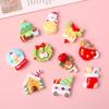 10 accesorios de resina DIY de Navidad brillantes de dibujos animados, joyería hecha a mano, horquilla, funda para teléfono, taza de agua, tocado, venta al por mayor