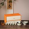 Tazón de cubierta de cerámica de margarita pintado a mano, taza de té, juego de té kung fu, traje para el hogar, recepción de té, caja de regalo de alta gama