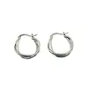 Pendientes Trenzados Vintage Estilo Círculo con Aspecto Desgastado, Versátil Estilo Hip-Hop, Sensación de Alta Gama, Broches de Clip para Orejas para Mujer, Nuevo Modelo Verano 2021