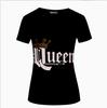 2022 Europeo y Americano Nuevo Verano Nueva Versión Explosiones Moda Estampado Corona Manga Corta Rey Reina Camiseta de Pareja