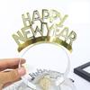 Diadema de estilo transfronterizo Feliz Año Nuevo Suministros para fiesta de Navidad Decoración de ambiente feliz año nuevo tocado de papel