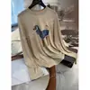 Recomendação PrincipalCamisa Oversized de Manga Longa Yuran 26 Estilo Novo de Início de Primavera Amiga da Pele Tencel Lã Pintada à Mão com Estampa de Galgo
