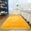 Alfombra de Felpa de Lana Sintética Transfronteriza Alfombrilla para Piso Manta para Dormitorio Ventana Mirador Hogar Color Sólido Alfombrilla para Stand Interior