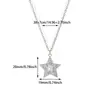 Collar Colgante de Estrella de Zirconio Completo de Gama Alta, Elegante, Lujo Ligero, Chapado en Oro de 18 Quilates, Cadena para Clavícula de Estrella de Cinco Puntas de Moda para Mujer, Estilo Nuevo