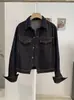 KEKEZOON 2026 Nova Moda Estilo Coreano Versátil Gola Lapela Solta Emagrecedora Manga Longa Jaqueta Jeans Feminina 9127
