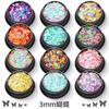 Lentejuelas para uñas traje brillo láser 3 mm mariposa diy epoxi Esmalte de uñas pegamento Accesorios súper brillantes parche al por mayor