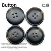 Botones de Resina Mate Estilo Coreano, Botones de Cuatro Agujeros Imitación Cuerno para Abrigos, Trajes y Gabardinas, Accesorios Versátiles Unisex para Prendas al por Mayor