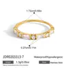 Juego de anillos Wanxing estilo europeo y americano para mujer, con oro de 18 quilates y acero inoxidable, con acentos de circonita cúbica geométrica, un diseño versátil y clásico, disponible para venta al por mayor transfronteriza