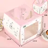 Caja para hornear caja pequeña de 4 pulgadas caja de mousse caja de pastel portátil caja de pastel de queso de cuatro pulgadas con fondo