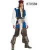Fantasia Cosplay Masculina de Halloween Foto Real Exportação Fantasia Piratas do Caribe Fantasia de Pirata