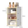 Caja de almacenamiento de joyas cosméticas a prueba de polvo con espejo integrado, cajón de combinación de escritorio extragrande, estante de almacenamiento simple