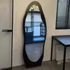 Espejo de cuerpo entero Espejo de pie Uso doméstico Estilo vintage francés Espejo de tocador Espejo de forma irregular Mango de celebridad de Internet Puede colgarse Puede pararse Espejo de vestidor