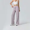 Conjunto de principios de otoño~Pantalones anchos versátiles de cintura alta de doble capa para adelgazar para mujer, pantalones rectos casuales ligeros holgados para yoga y deportes