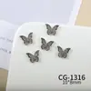 Joias para Nail Art da Nova Série Borboleta, Zircônia Brilhante de Luxo Acessível Borboleta Vazada Cor White K Acessórios de Unha Usáveis