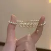 Pulsera Hielo Triturado Perla de Hielo Dorada Brillante de Cinco Emperadores para Mujer Lujo Ligero Elegante Nicho de Gama Alta Exquisita Versátil Joyería de Mano