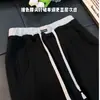 Calça de moletom reta com cós de cor bloco, peso pesado, caimento fluido, personalizada para homens e mulheres, novo estilo outono, calça esportiva casual de malha roxa solta