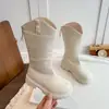 Coleção Outono 2026: Botas de Montaria Altas em Couro Macio para Crianças, Botas da Moda para Meninas para Looks de Primavera e Outono