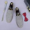 Zapatos de Hombre Mate al por Mayor, Zapatos Retro de Cuero Genuino de Caña Baja, Mocasines de Negocio de Ante de Oveja, Zapatos Casuales de Cuero Suave para Hombre