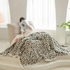 Manta Gruesa Cálida de Terciopelo de Cordero Doble Capa Estampado de Leopardo Manta para Siesta en Ventana Bahía Oficina Manta para Sofá Colcha Pequeña